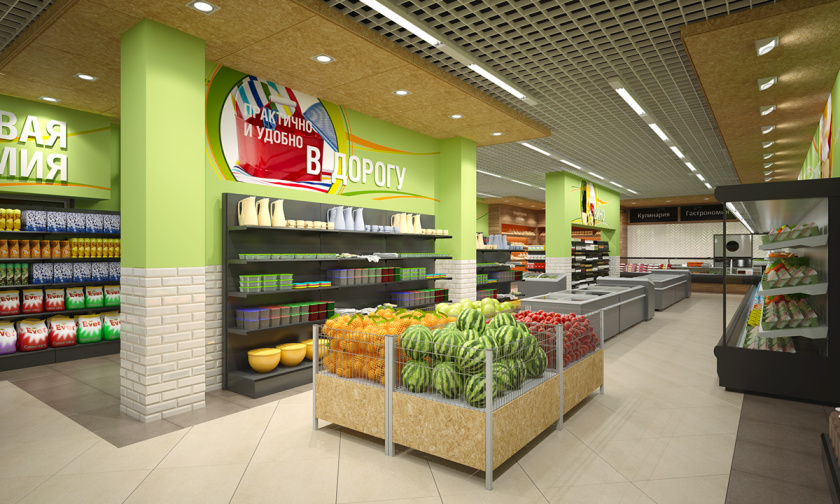 CHITA 食品店c超市商業(yè)空間設(shè)計，清新綠色風(fēng)格