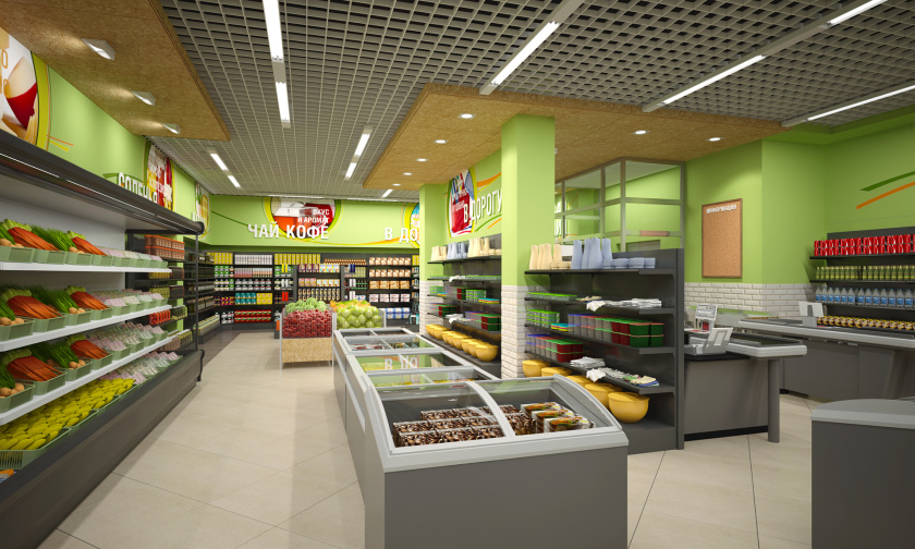 CHITA 食品店c超市商業(yè)空間設(shè)計，清新綠色風(fēng)格