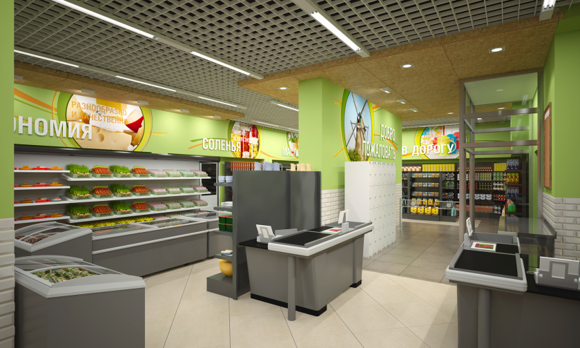 CHITA 食品店c超市商業(yè)空間設(shè)計，清新綠色風(fēng)格