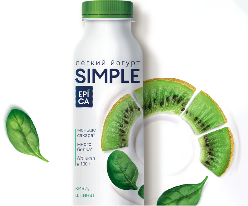 Epica Simple 低糖酸奶包裝設(shè)計(jì)，酸奶添加的谷物及水果顆粒，組成O字符號(hào)