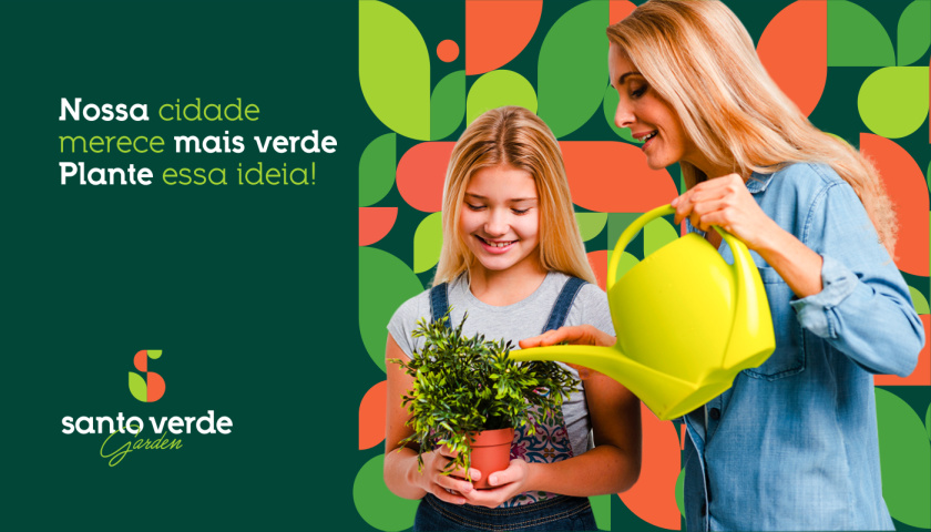 圣維德園藝鮮花綠植花園品牌形象vi視覺識別設計，多彩幾何圖形風格