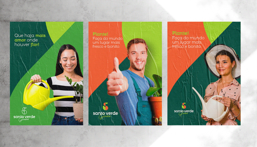 圣維德園藝鮮花綠植花園品牌形象vi視覺(jué)識(shí)別設(shè)計(jì)，多彩幾何圖形風(fēng)格