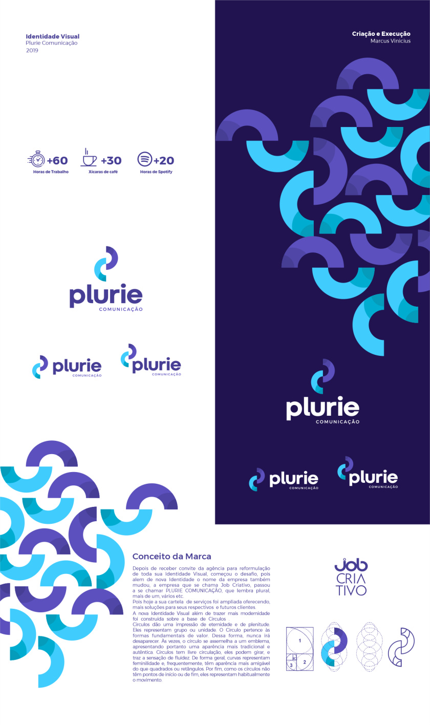 Plurie 品牌vi形象設(shè)計(jì)，兩個(gè)半圓相交