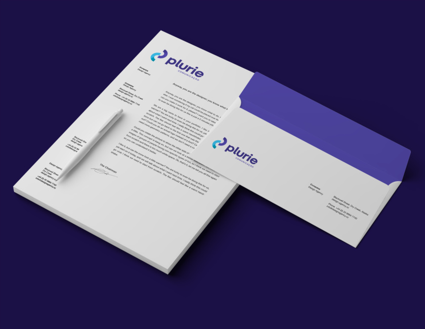Plurie 品牌vi形象設(shè)計(jì)，兩個(gè)半圓相交