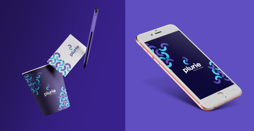 Plurie 品牌vi形象設(shè)計(jì)，兩個(gè)半圓相交