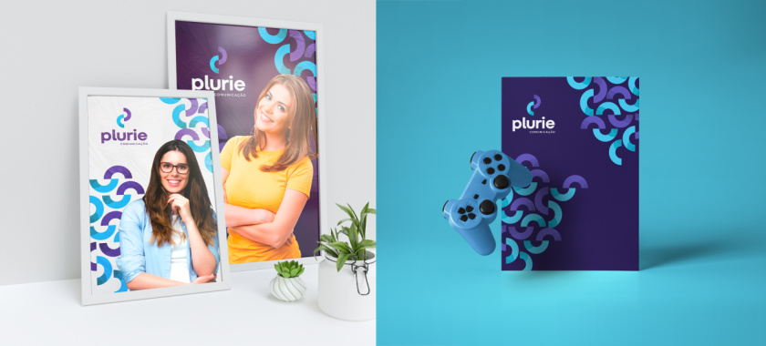 Plurie 品牌vi形象設(shè)計(jì)，兩個(gè)半圓相交