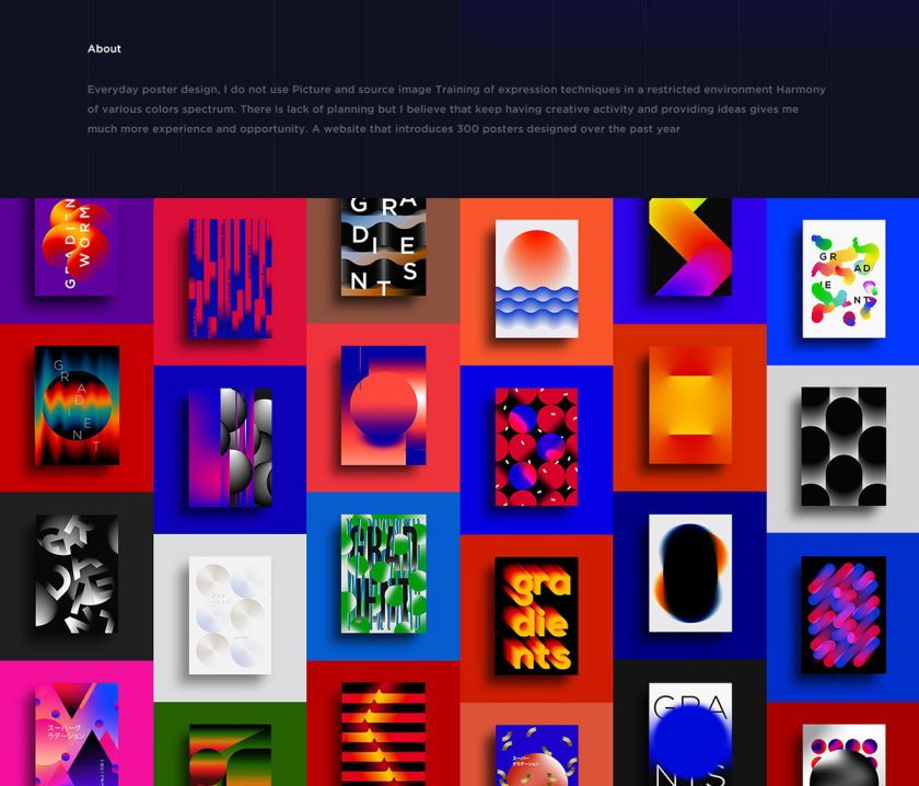 Super Gradient 超梯度品牌網站概念設計，超明亮炫酷漸變色設計