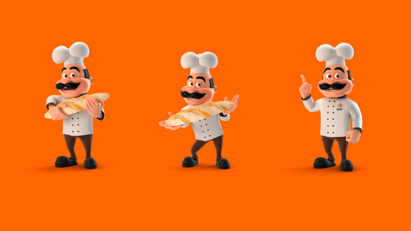 Rede Padaria咖啡面包連鎖店品牌形象設(shè)計(jì)-大廚卡通人物吉祥物設(shè)計(jì)