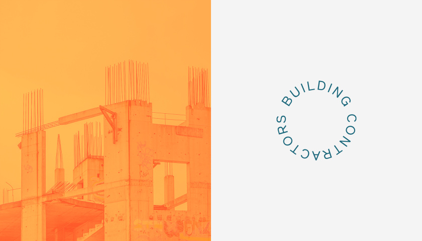 Zethla 建筑公司logo設(shè)計(jì)vi設(shè)計(jì)，正方形被斜切出字母Z+藍(lán)橙工業(yè)配色