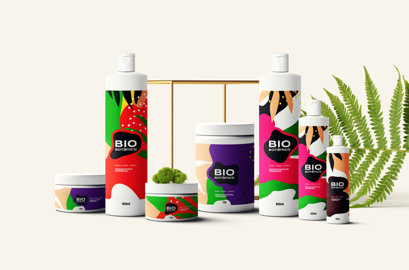 Bio Botanico 專業(yè)護發(fā)產品包裝設計，鮮艷熱帶風格元素