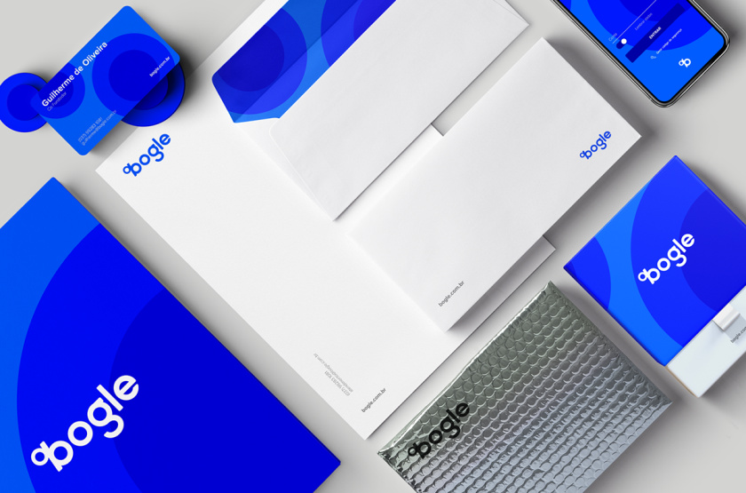 Bogle金融科技公司logo設(shè)計vi設(shè)計，首字母B改造成百分號%的形狀