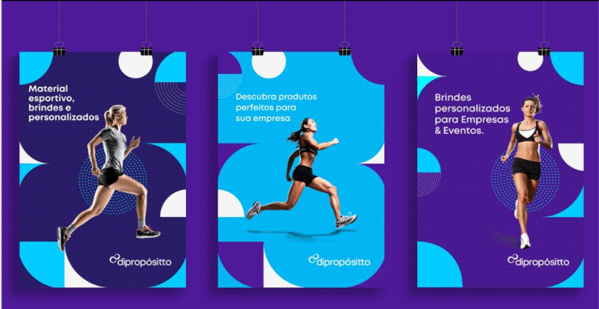 dipropósito 健身會所品牌視覺形象設計vi設計，活力動感的漸變色風格