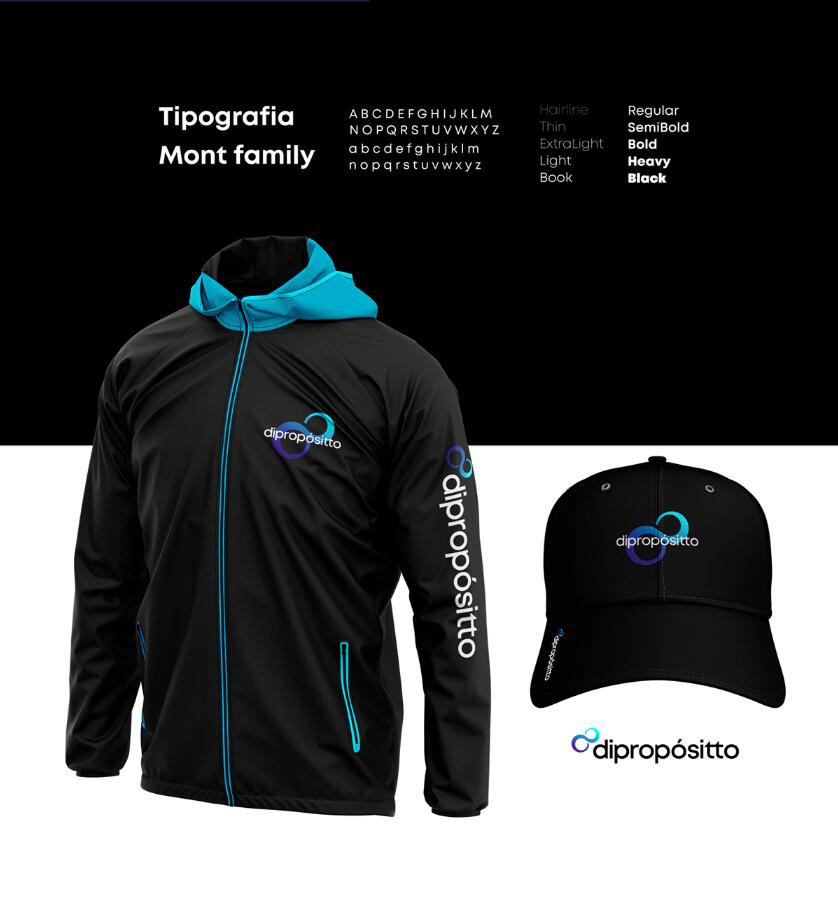 dipropósito 健身會所品牌視覺形象設計vi設計，活力動感的漸變色風格