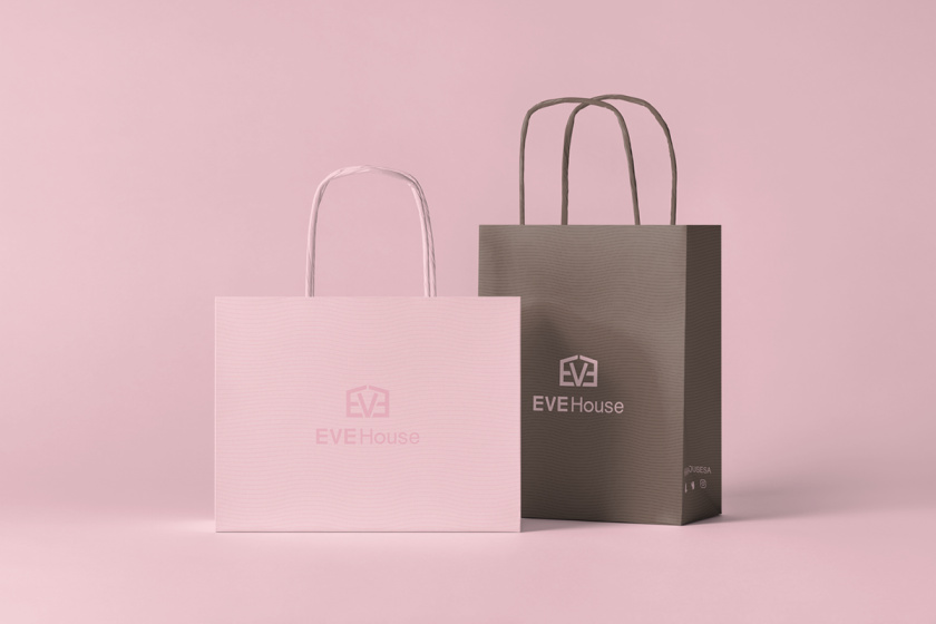 Eve House 家居用品品牌logo設(shè)計(jì)vi設(shè)計(jì)，追求設(shè)計(jì)感的女性粉色風(fēng)格