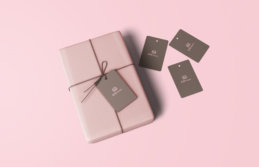 Eve House 家居用品品牌logo設(shè)計(jì)vi設(shè)計(jì)，追求設(shè)計(jì)感的女性粉色風(fēng)格