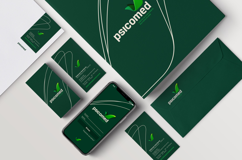 Psicomed 醫(yī)院品牌形象設(shè)計logo設(shè)計vi設(shè)計，高端與富有生命力