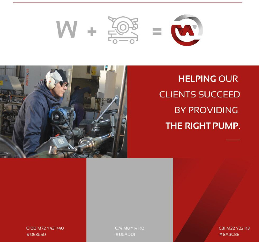 Whirling 工業(yè)機械水泵產(chǎn)品品牌logo設(shè)計vi設(shè)計，褐色立體圓形+字母W