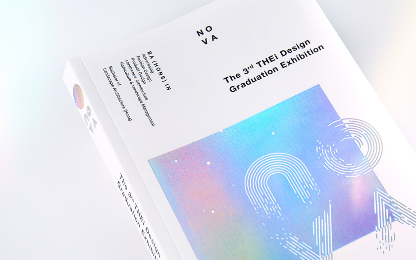 NOVA諾瓦-泰伊設(shè)計畢業(yè)展項目畫冊設(shè)計，全息箔漸變色印刷效果