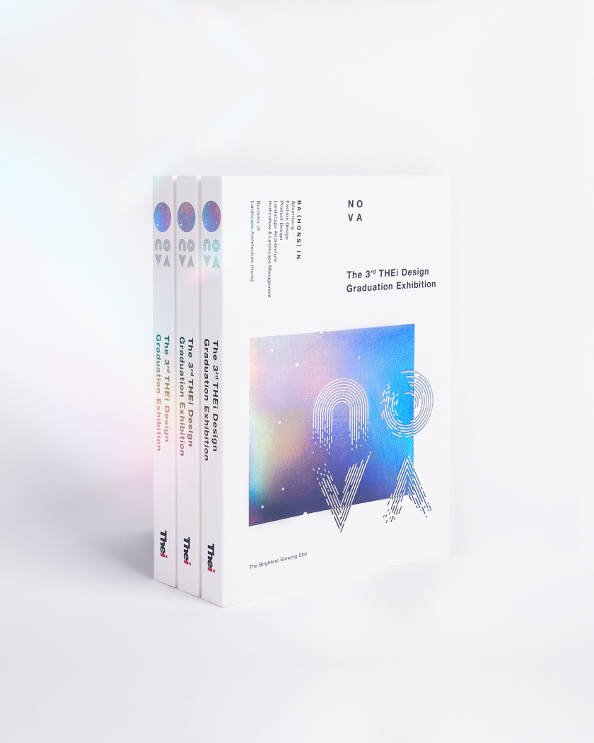 NOVA諾瓦-泰伊設(shè)計畢業(yè)展項目畫冊設(shè)計，全息箔漸變色印刷效果