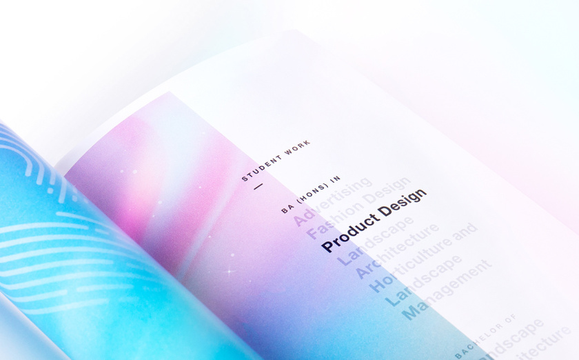 NOVA諾瓦-泰伊設(shè)計畢業(yè)展項目畫冊設(shè)計，全息箔漸變色印刷效果