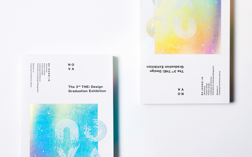 NOVA諾瓦-泰伊設(shè)計畢業(yè)展項目畫冊設(shè)計，全息箔漸變色印刷效果