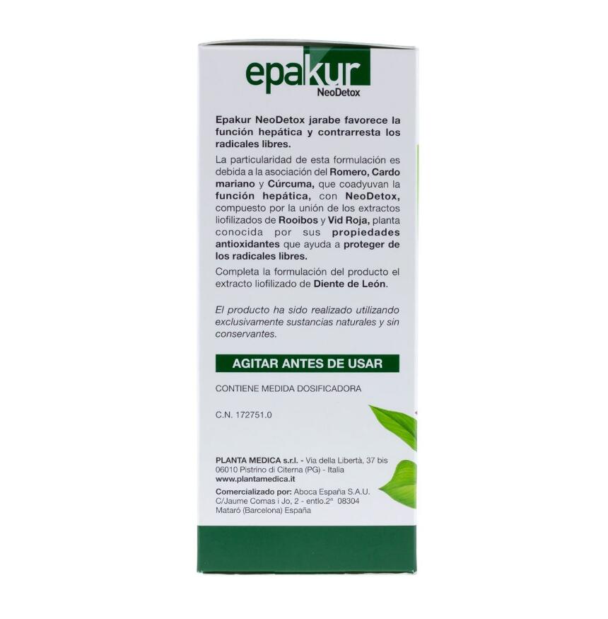 Epakur 肝功能清潔糖漿藥品包裝設計，手繪水彩草本植物插畫與人體風格