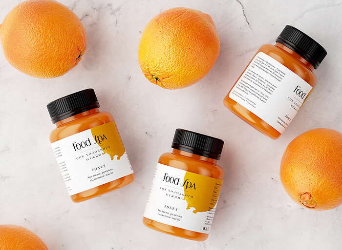 FoodSpa健康排毒果汁食品包裝設(shè)計(jì)，自然水彩配色方案