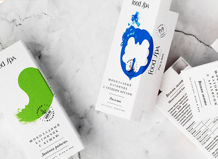 FoodSpa健康排毒果汁食品包裝設(shè)計(jì)，自然水彩配色方案