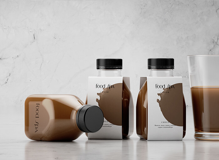 FoodSpa健康排毒果汁食品包裝設(shè)計(jì)，自然水彩配色方案