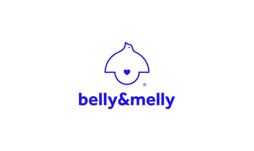 belly&melly 母嬰用品品牌logo設(shè)計(jì)vi設(shè)計(jì)，小鳥(niǎo)+燈泡+心形
