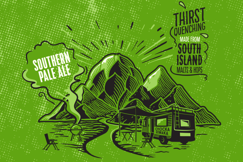 BRB易拉罐啤酒包裝設計，有趣的啤酒花線條插畫設計