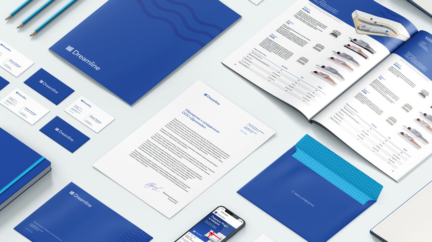 Dreamline 睡眠產(chǎn)品床墊寢具品牌logo設(shè)計(jì)vi設(shè)計(jì)，床墊多層結(jié)構(gòu)承受人體壓力的圖形