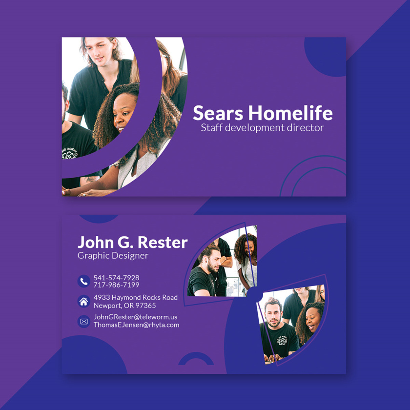 Business Card 帶團隊照片的名片設(shè)計