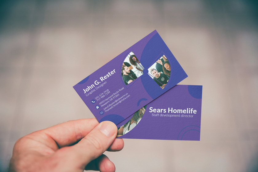 Business Card 帶團(tuán)隊(duì)照片的名片設(shè)計(jì)