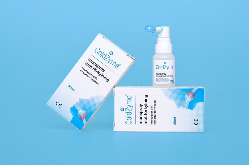 Coldzyme預防感冒病菌口腔噴霧劑包裝設計,色塊面部+箭頭喉嚨發(fā)炎圖形 Coldzyme預防感冒病菌口腔噴霧劑包裝設計,色塊面部+箭頭喉嚨發(fā)炎圖形