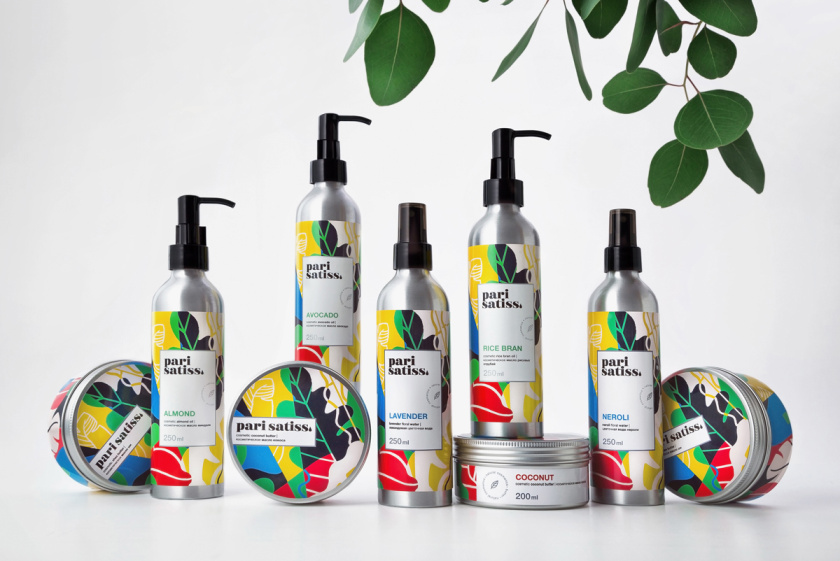 Pari Satiss天然化妝品包裝設計,天然有機植物抽象插畫圖案 Pari Satiss天然化妝品包裝設計,天然有機植物抽象插畫圖案