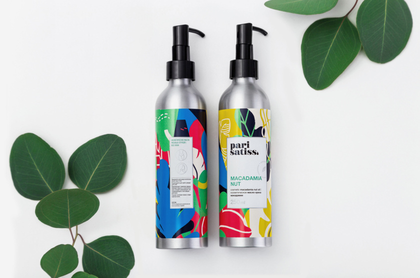 Pari Satiss天然化妝品包裝設計,天然有機植物抽象插畫圖案 Pari Satiss天然化妝品包裝設計,天然有機植物抽象插畫圖案