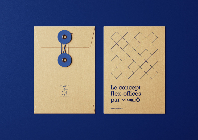 Place 67 共享辦公空間品牌形象vi設計logo設計-檔案袋設計，辦公風格裝飾元素