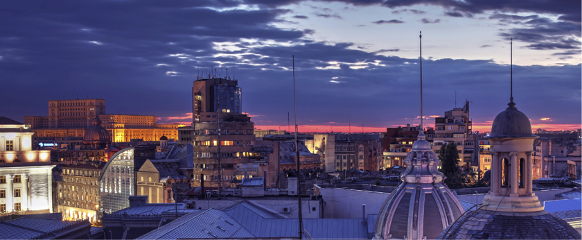 Bucharest布加勒斯特城市品牌vi視覺形象設計logo設計，單色幾何風格