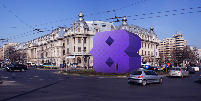 Bucharest布加勒斯特城市品牌vi視覺形象設計logo設計，單色幾何風格