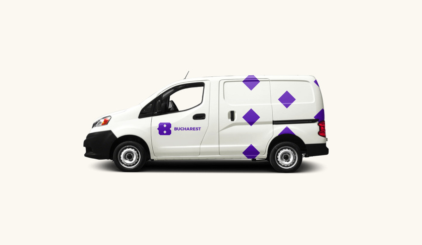 Bucharest布加勒斯特城市品牌vi視覺形象設計logo設計，單色幾何風格