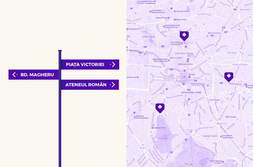 Bucharest布加勒斯特城市品牌vi視覺形象設計logo設計，單色幾何風格