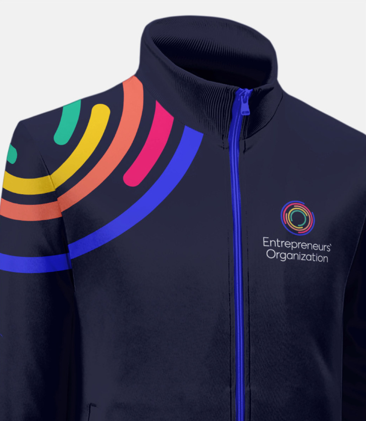 EO企業(yè)家組織協(xié)會(huì)機(jī)構(gòu)logo設(shè)計(jì)與品牌視覺形象vi設(shè)計(jì)，動(dòng)態(tài)風(fēng)格多層圓形線條