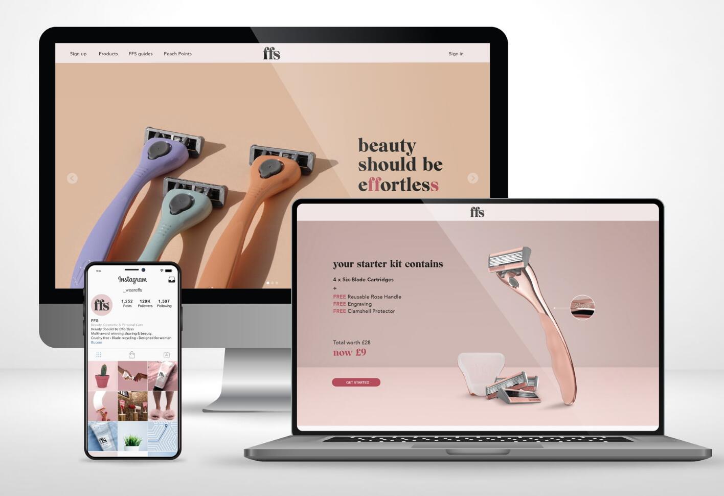 英國(guó)FFS女士剃毛刀品牌包裝設(shè)計(jì)網(wǎng)站設(shè)計(jì),傳達(dá)“美麗應(yīng)該輕松”的品牌精神 英國(guó)FFS女士剃毛刀品牌包裝設(shè)計(jì)網(wǎng)站設(shè)計(jì),傳達(dá)“美麗應(yīng)該輕松”的品牌精神