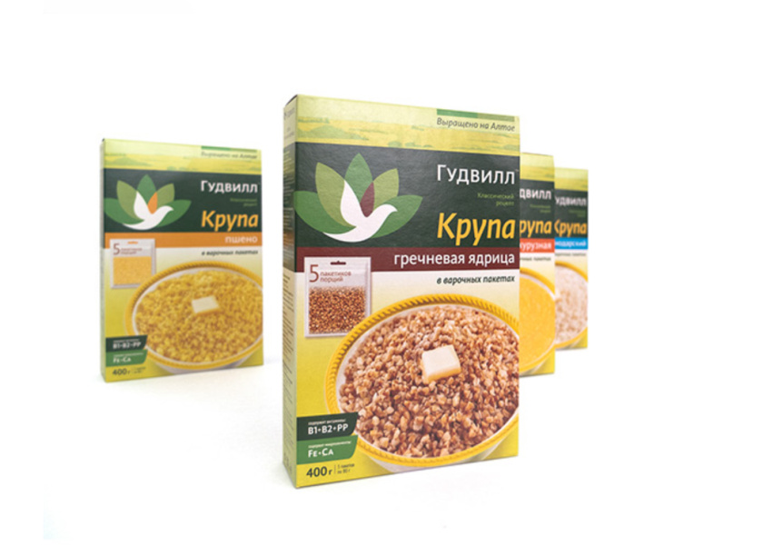 Goodwill 糧食面粉企業(yè)品牌logo設(shè)計(jì)與品牌形象識別設(shè)計(jì)包裝設(shè)計(jì)，小鳥與花朵結(jié)合元素