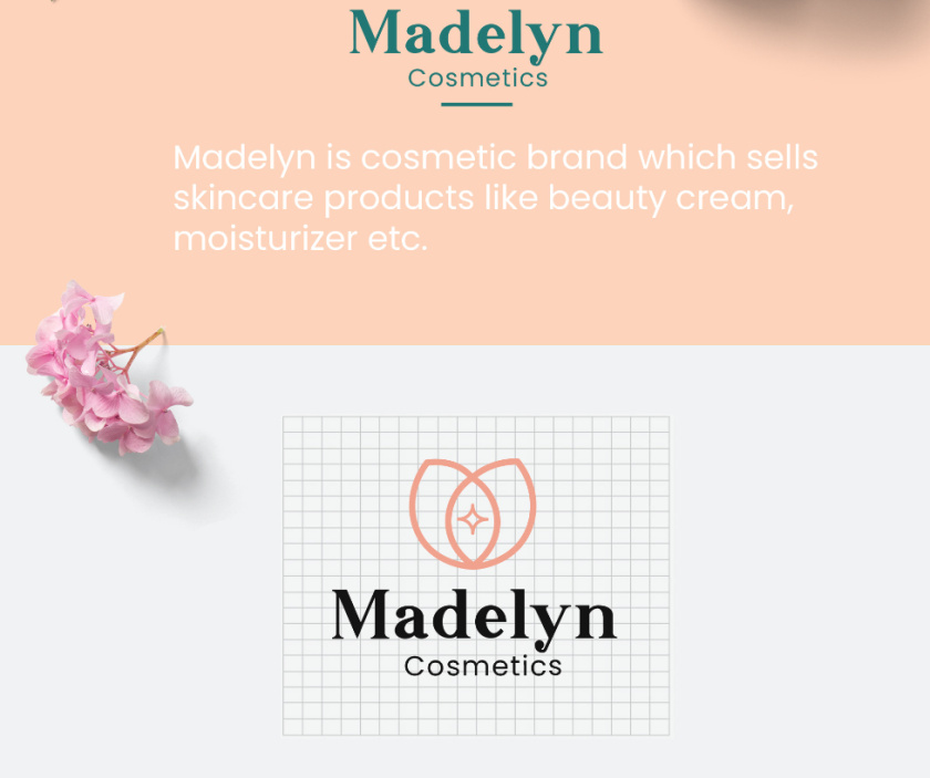 Madelyn 化妝品品牌logo設(shè)計“花朵+星星”元素