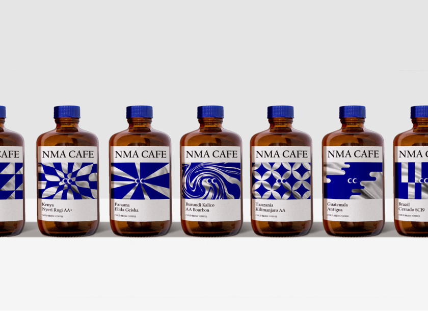 NMA CAFE 咖啡包裝設(shè)計(jì)“單色幾何元素”風(fēng)格