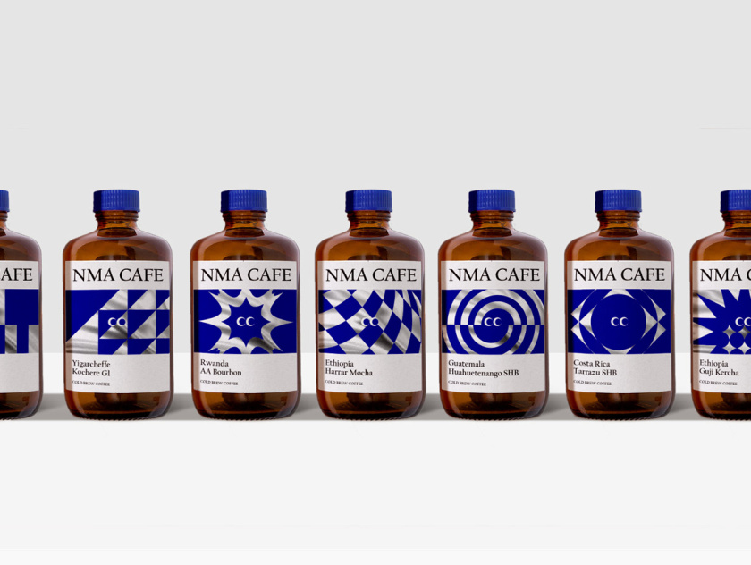 NMA CAFE 咖啡包裝設(shè)計(jì)“單色幾何元素”風(fēng)格