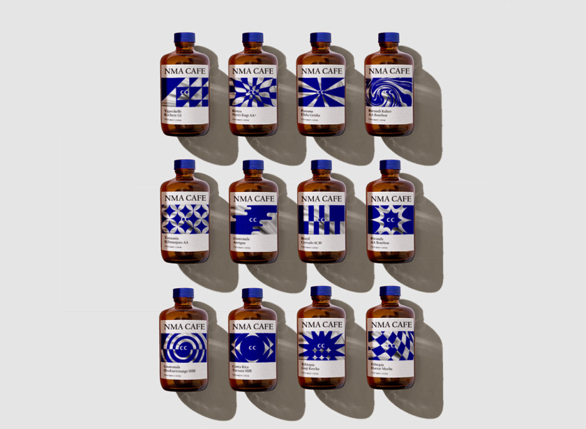 NMA CAFE 咖啡包裝設(shè)計(jì)“單色幾何元素”風(fēng)格