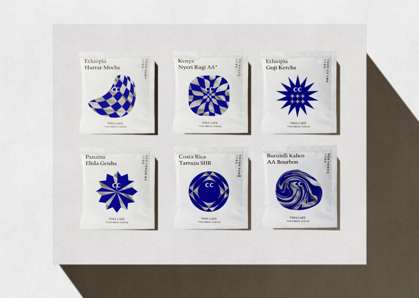 NMA CAFE 咖啡包裝設(shè)計(jì)“單色幾何元素”風(fēng)格